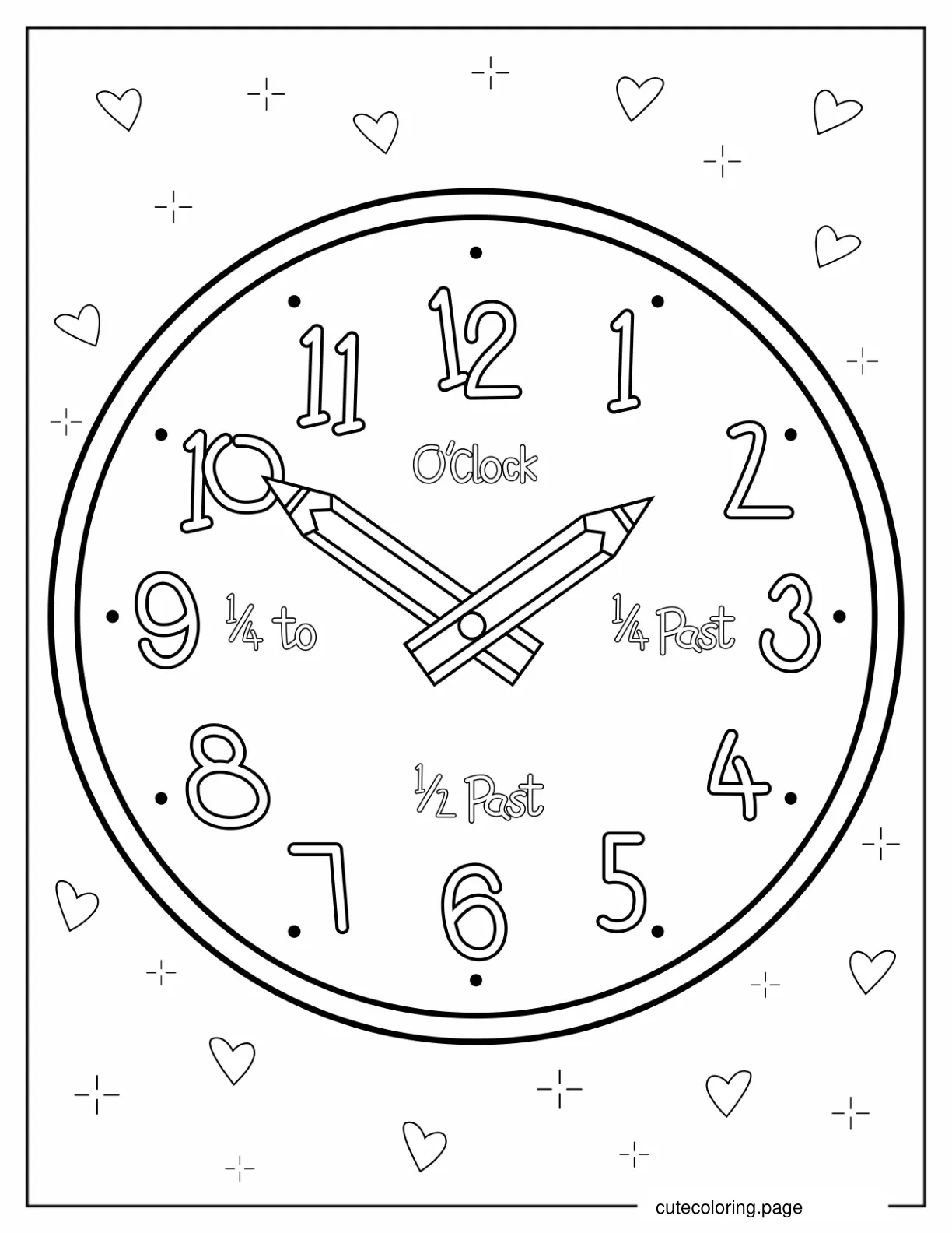 Fun Clock Coloring Page For Preschoolers coloring page