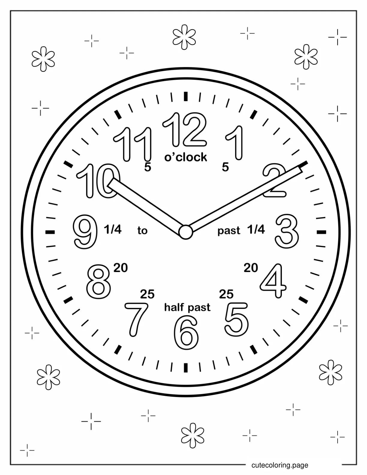 How To Tell The Time Coloring Page coloring page