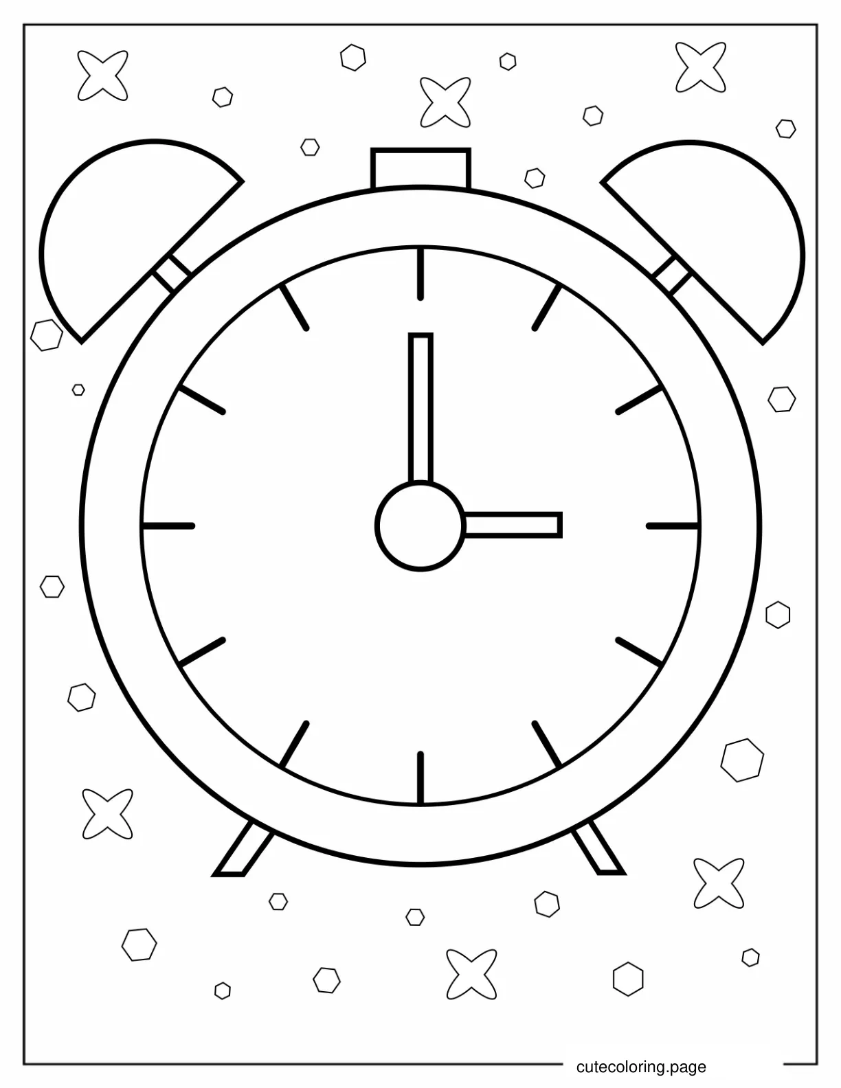 Simple Outline Of an Alarm Clock To Color coloring page