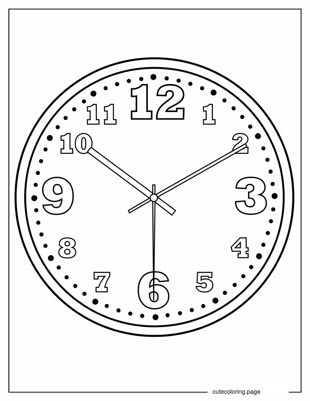 Simple To Color Clock For Kids coloring page