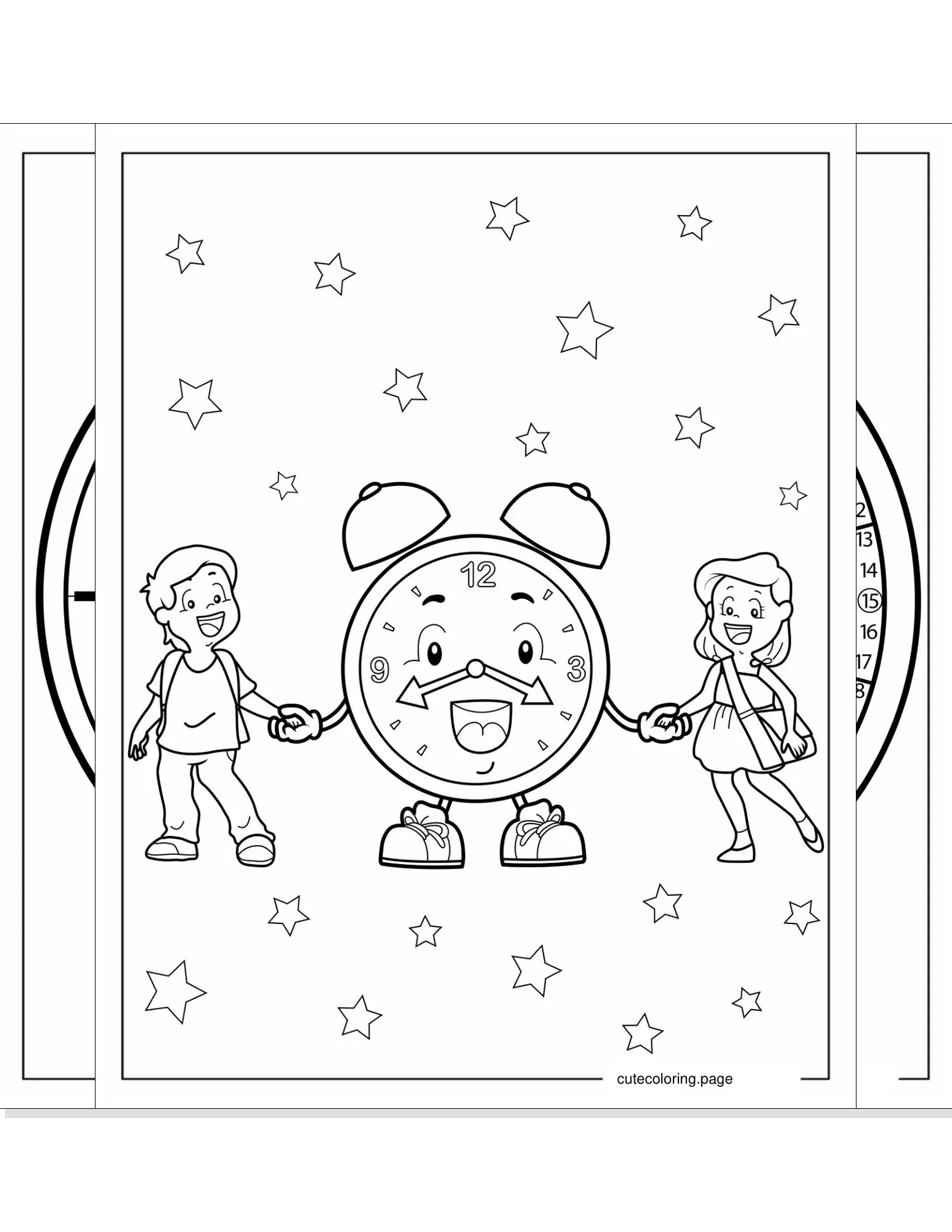 clock coloring pages coloring page