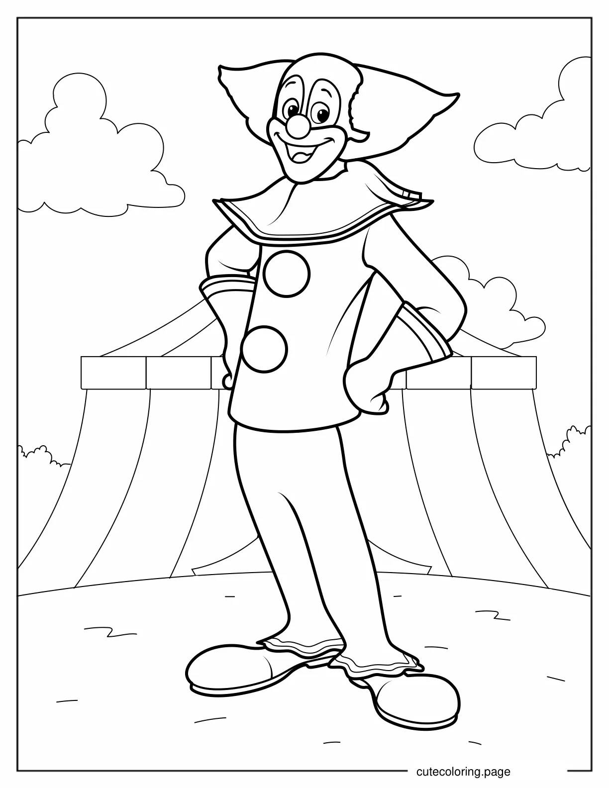 Coloring Sheet of Clown From Circus coloring page