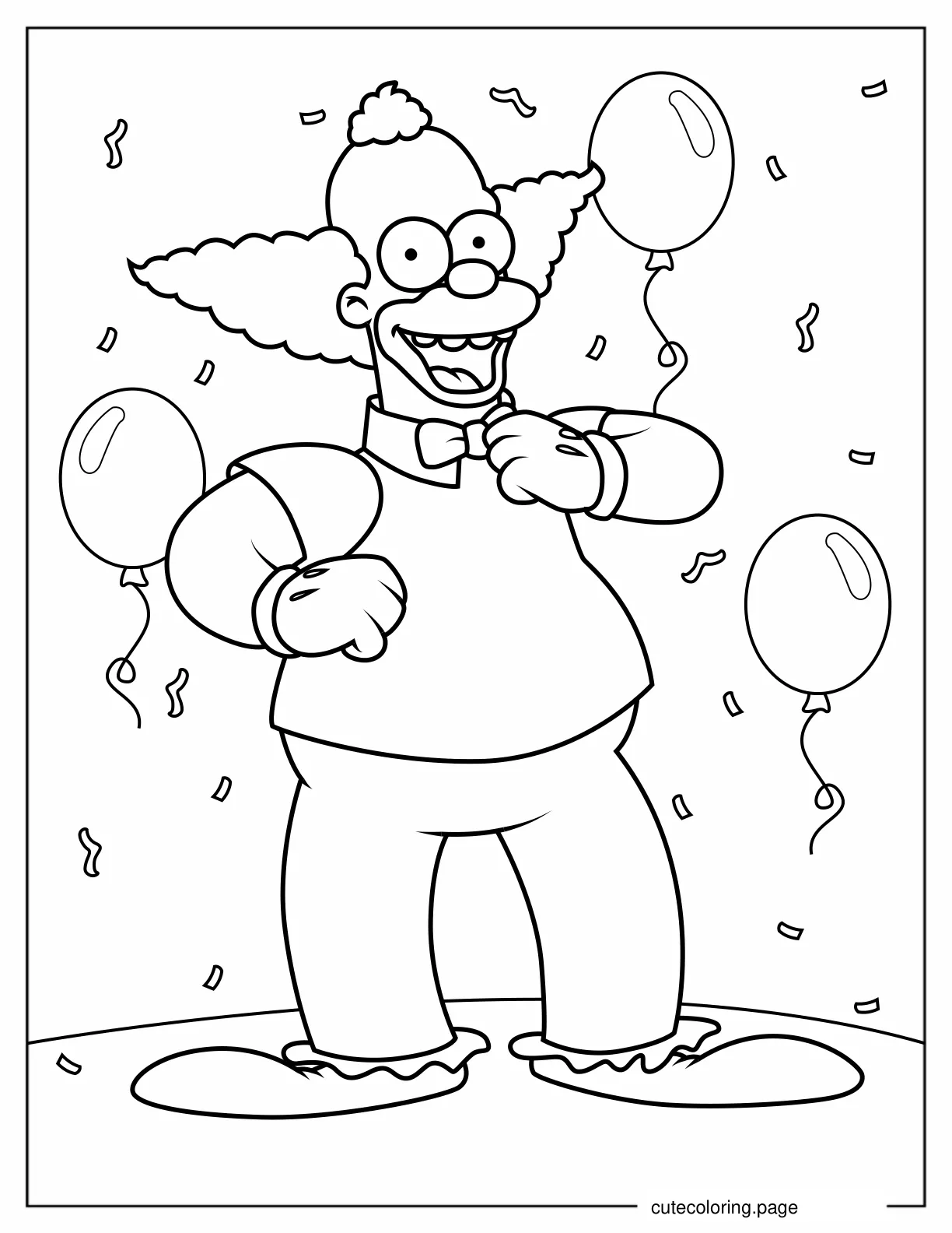 Krusty the Clown from The Simpsons coloring page