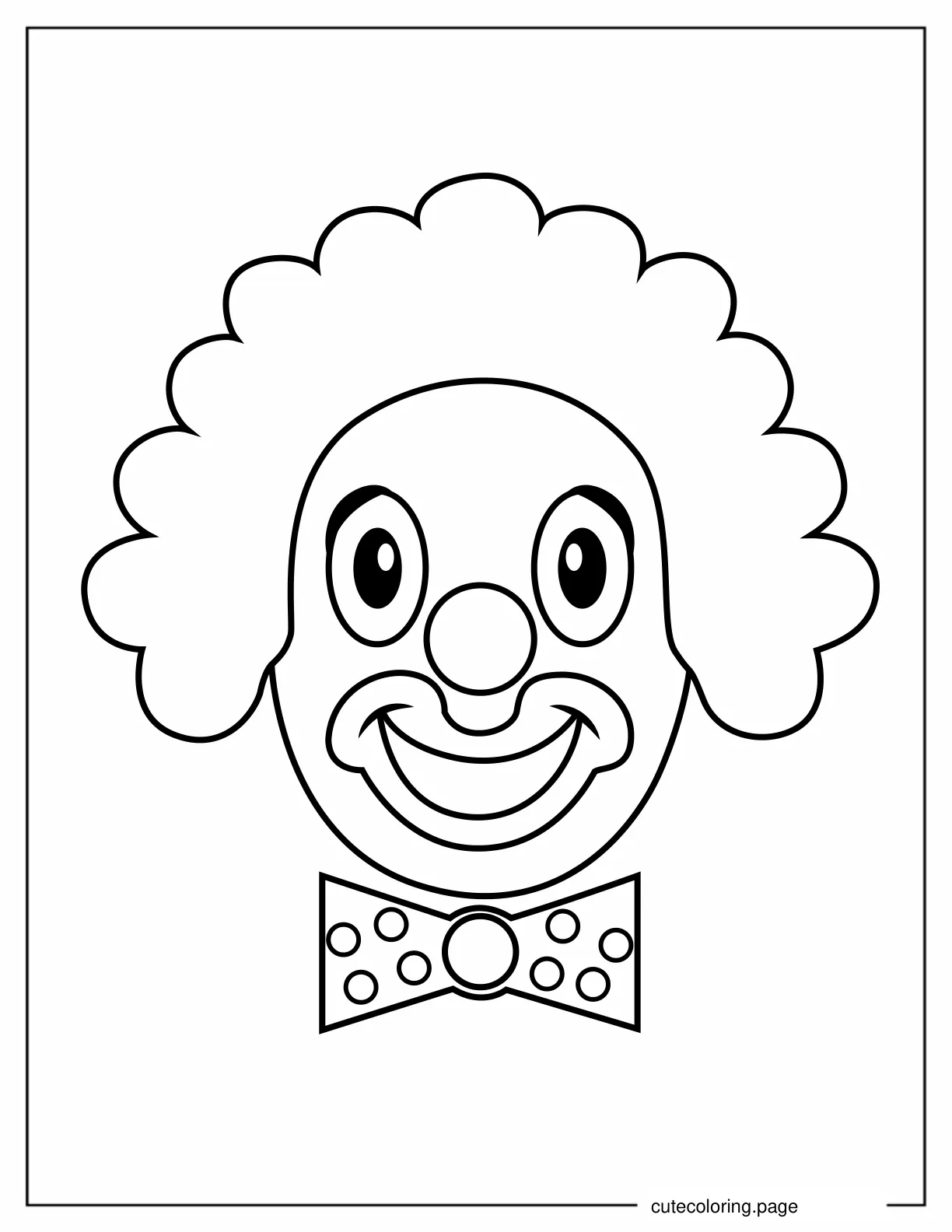 Outline of Clown Face to Color coloring page