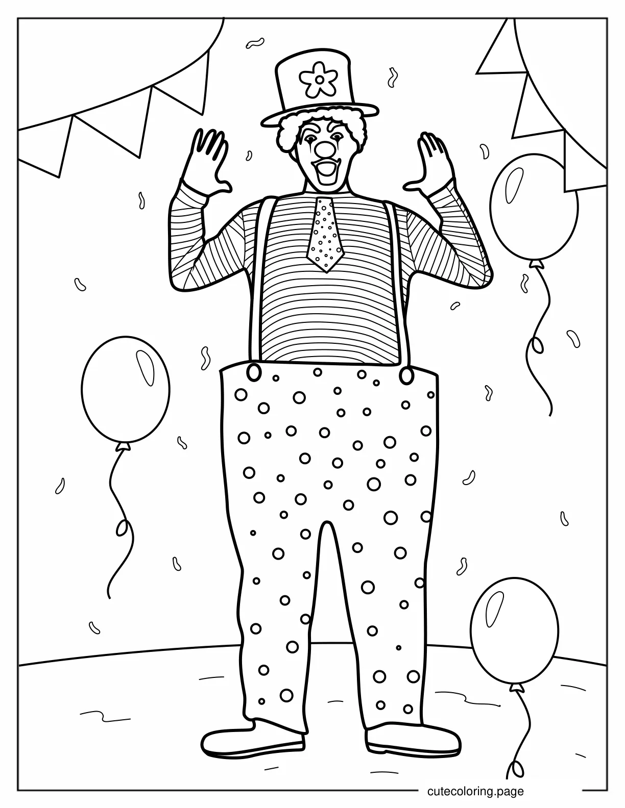 Party Clown with Big Pants Coloring In coloring page