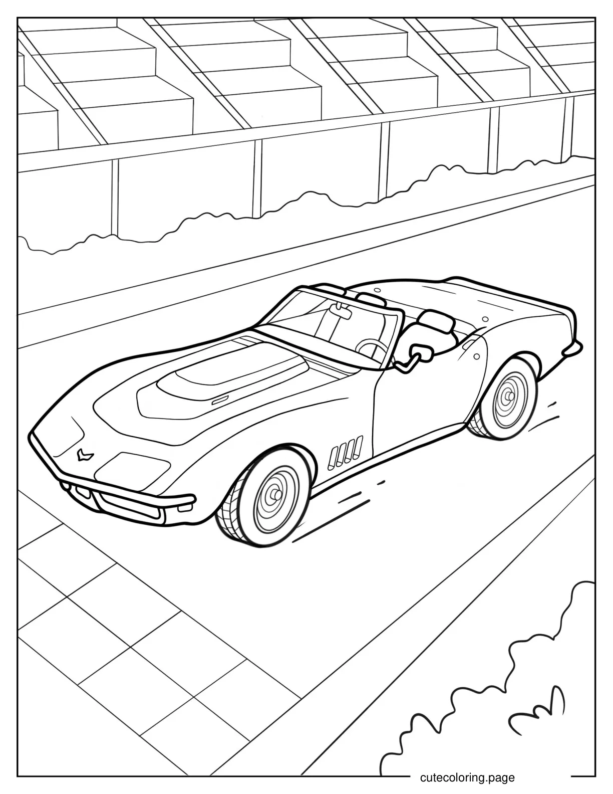 Convertible Corvette Car To Color coloring page