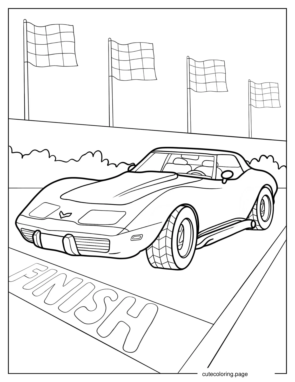 Corvette American Muscle Car To Color coloring page