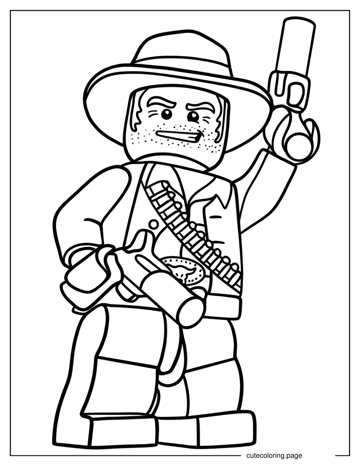 Lego Cowboy coloring page