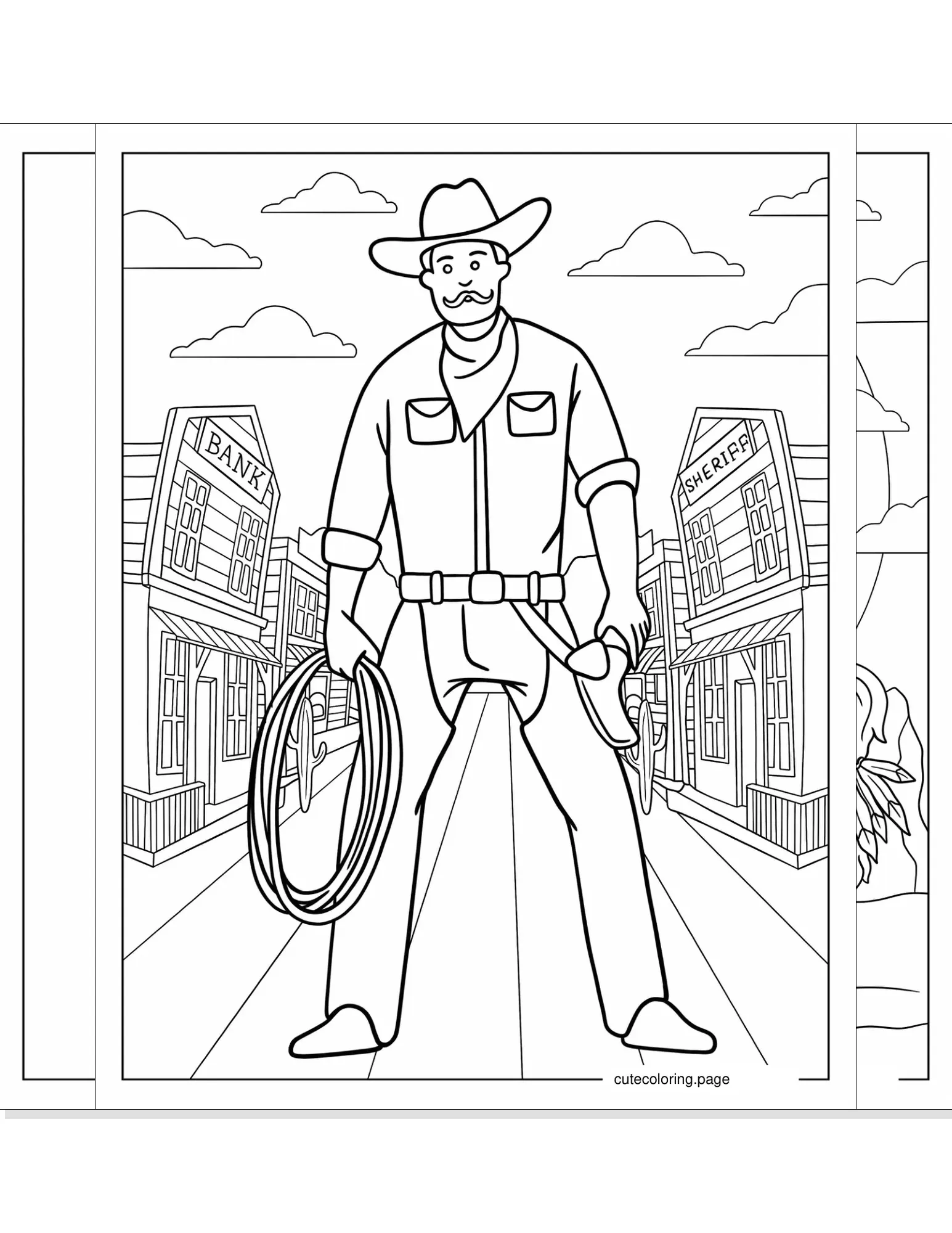 cowboy coloring pages coloring page