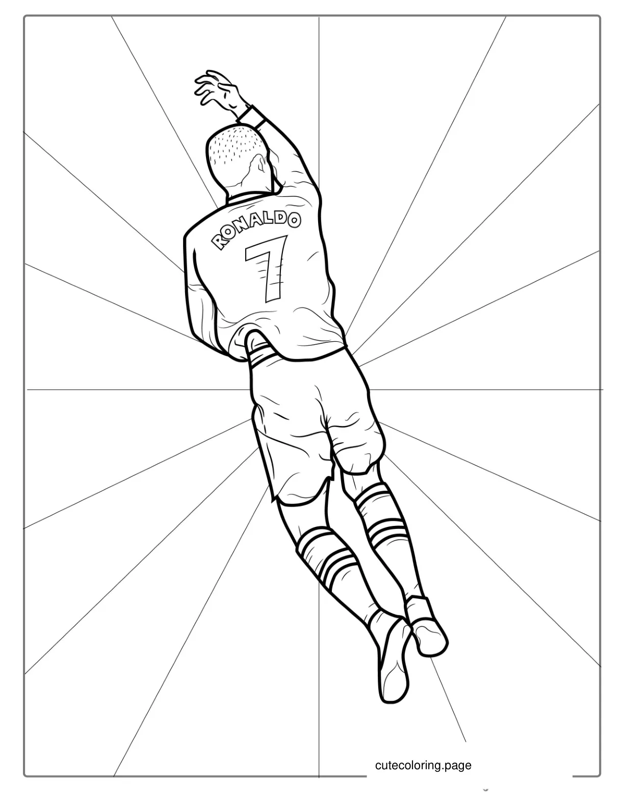 Cristiano Ronaldo After Scoring Coloring In coloring page