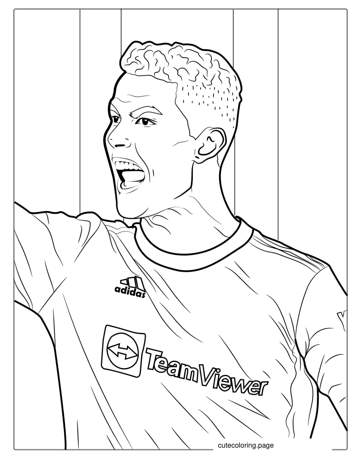 Cristiano Ronaldo Celebrating Coloring Sheet coloring page