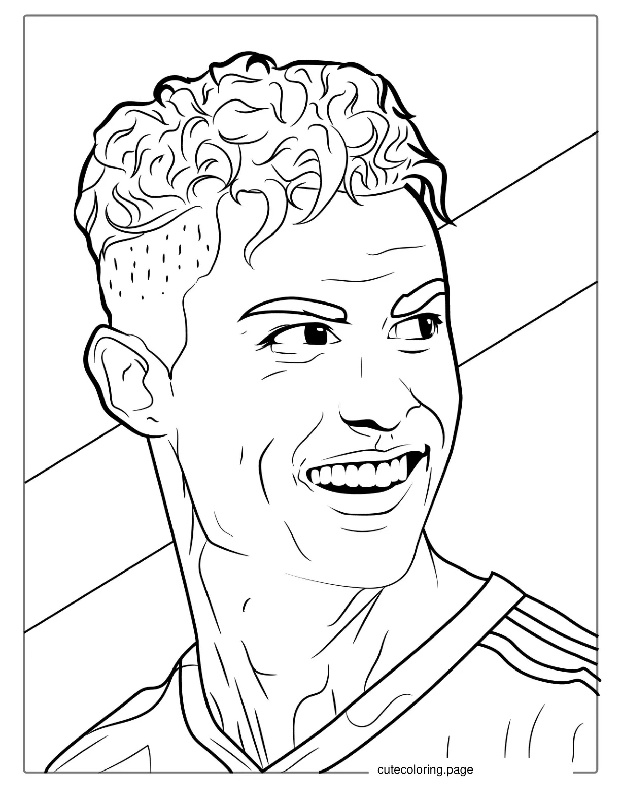 Cristiano Ronaldo Smiling Coloring Sheet coloring page