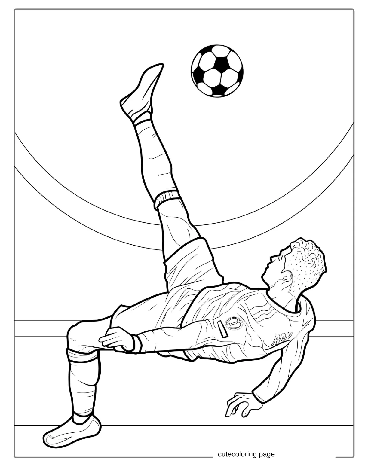 Ronaldo Bicycle Kick Coloring In coloring page