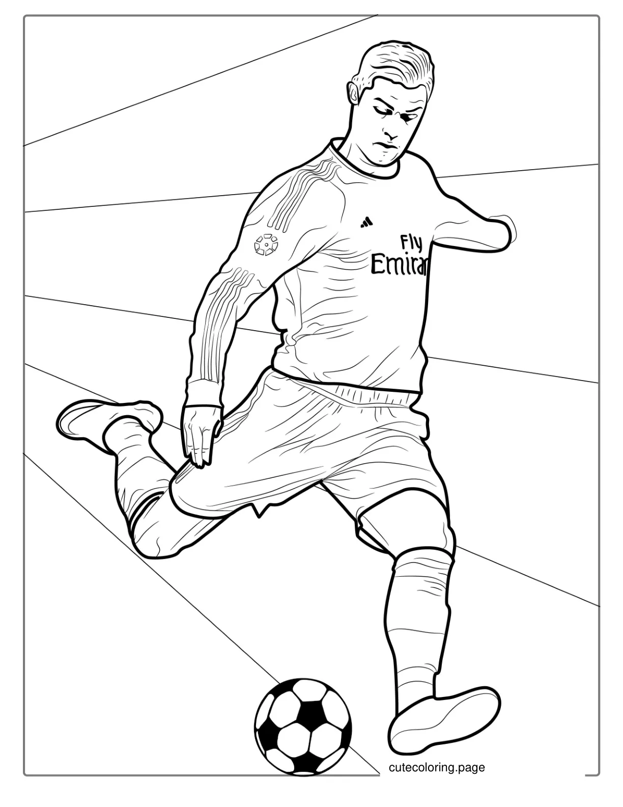 Ronaldo Kicking Goal Manchester coloring page