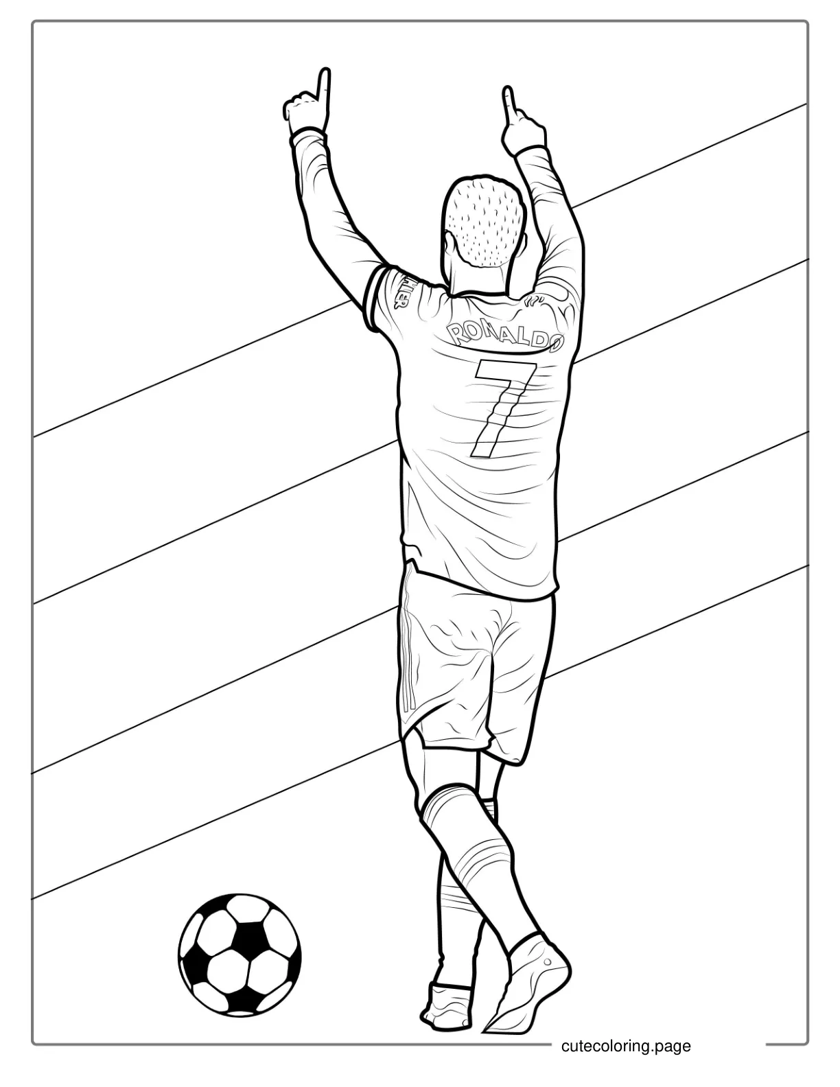 Ronaldo Pointing To Crowd Coloring In coloring page