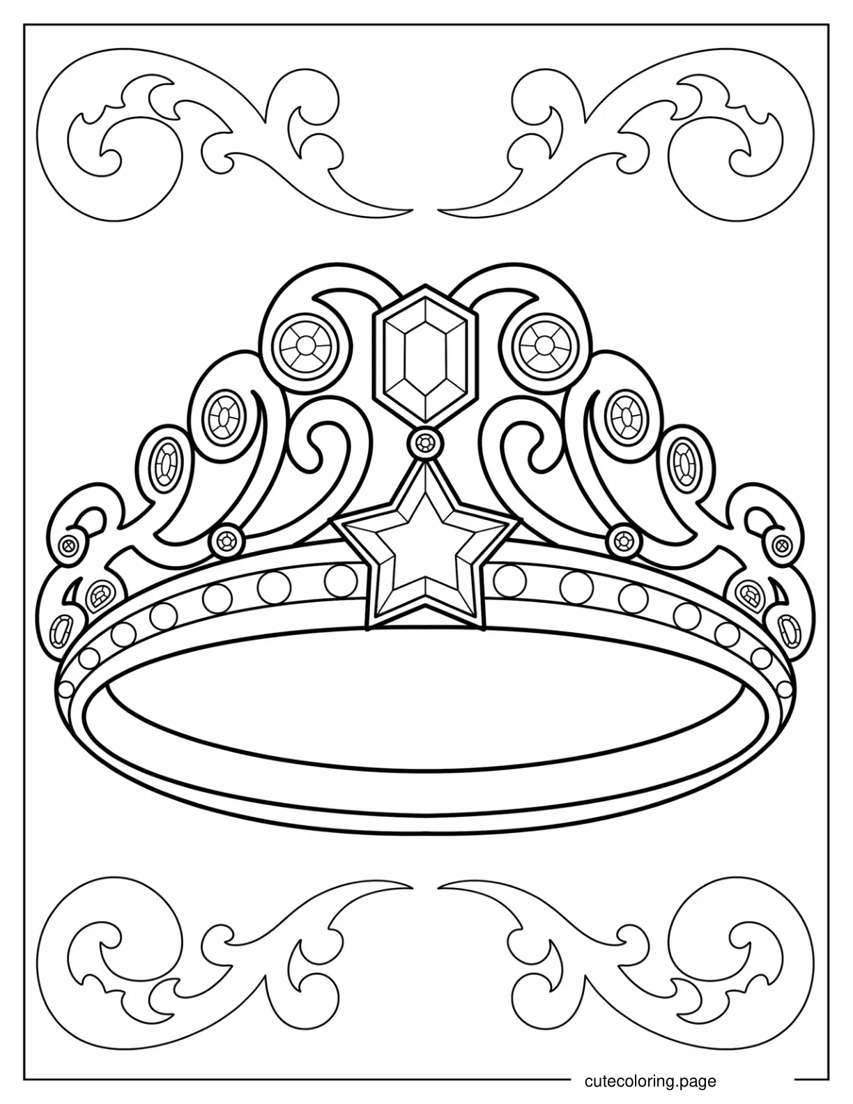 Bejeweled Crown coloring page