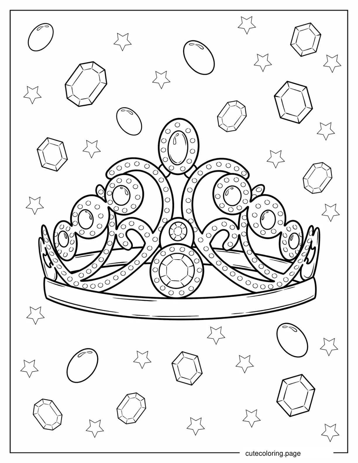 Crown With Multiple Gems coloring page