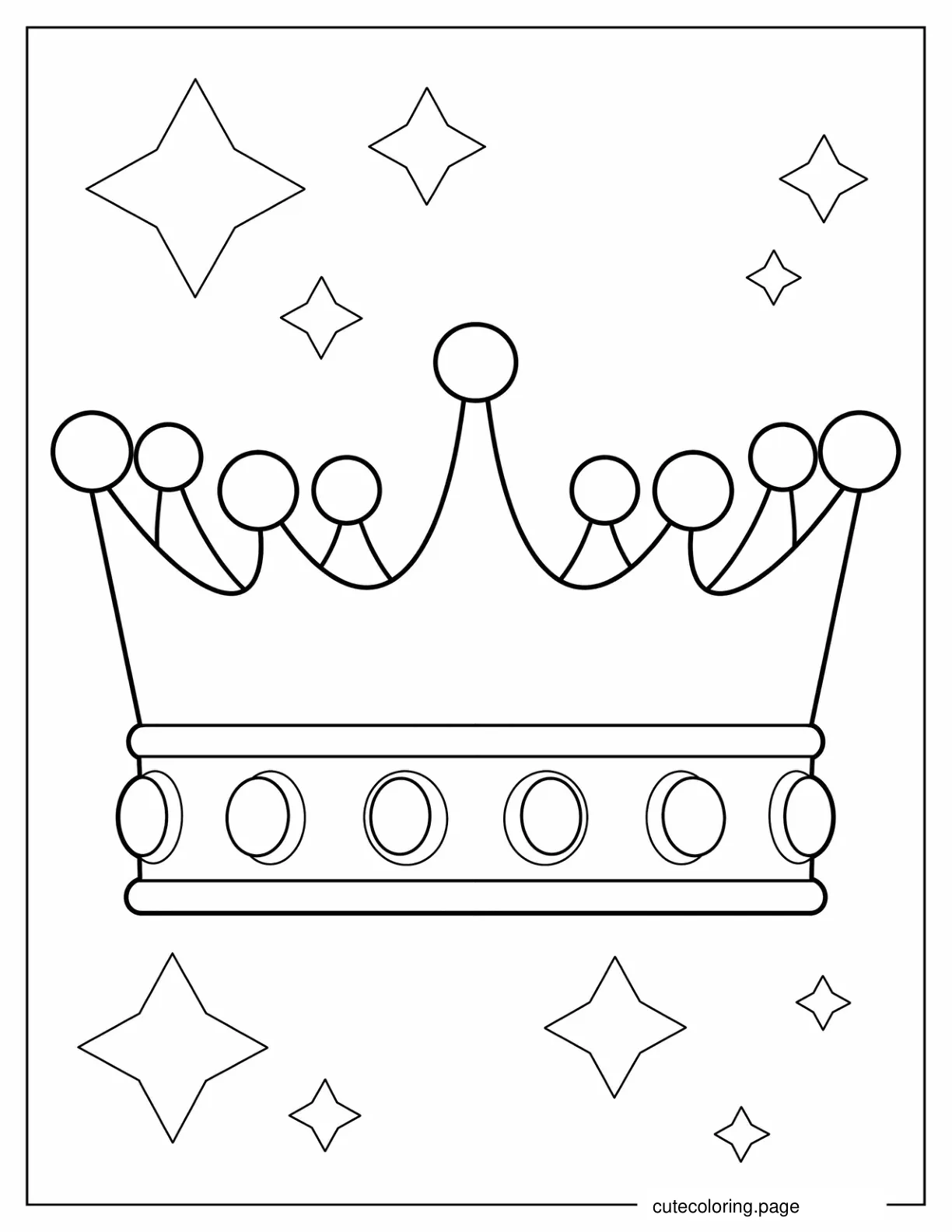 Easy Crown Coloring Sheet coloring page