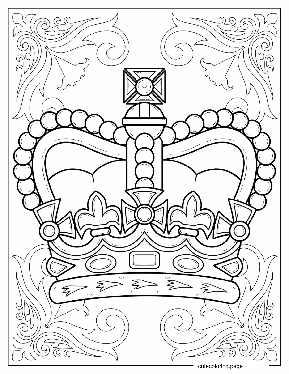 Oultine Of St Edward Heraldic Crown Coloring In coloring page