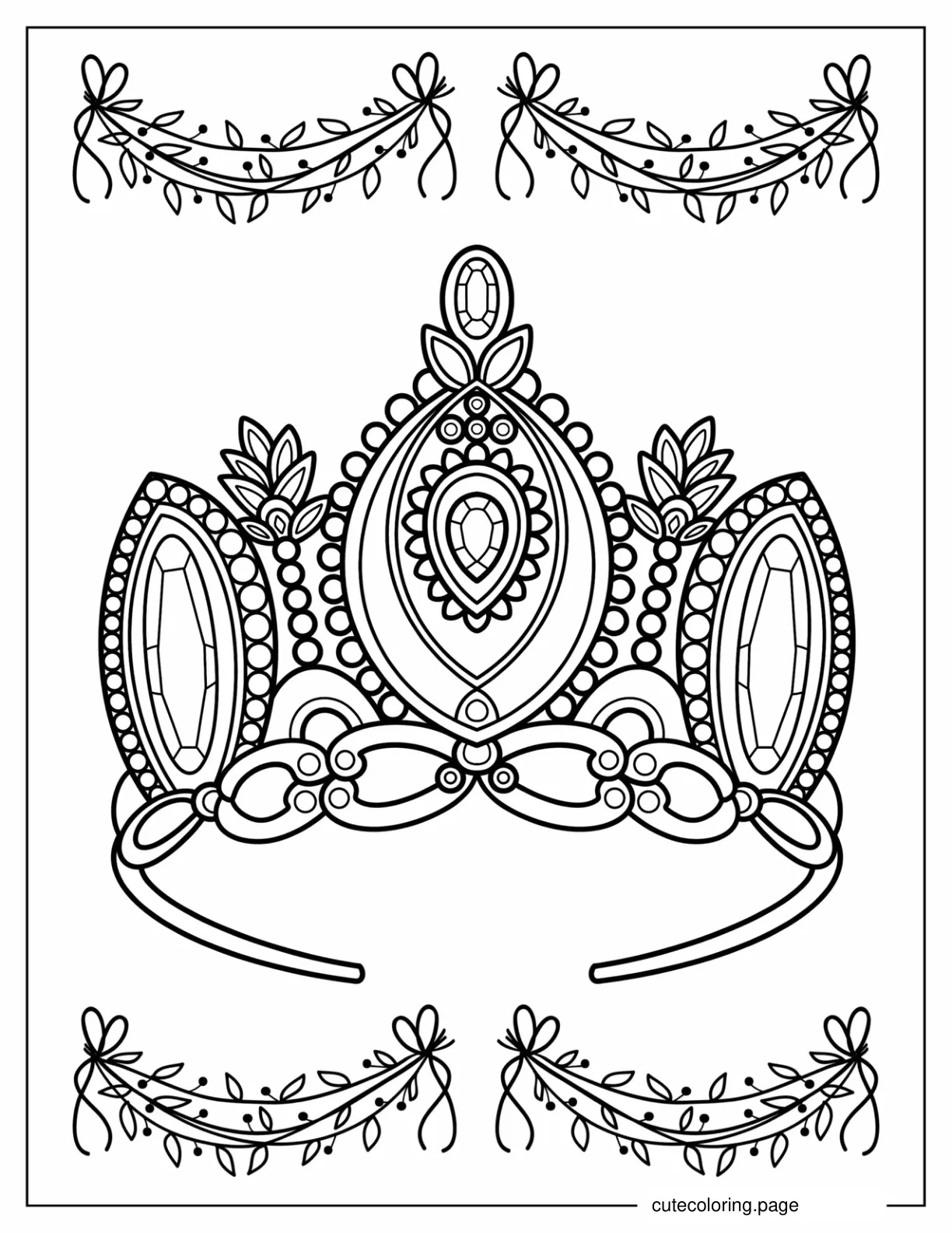 Tiara Crown With Diamonds Coloring In coloring page