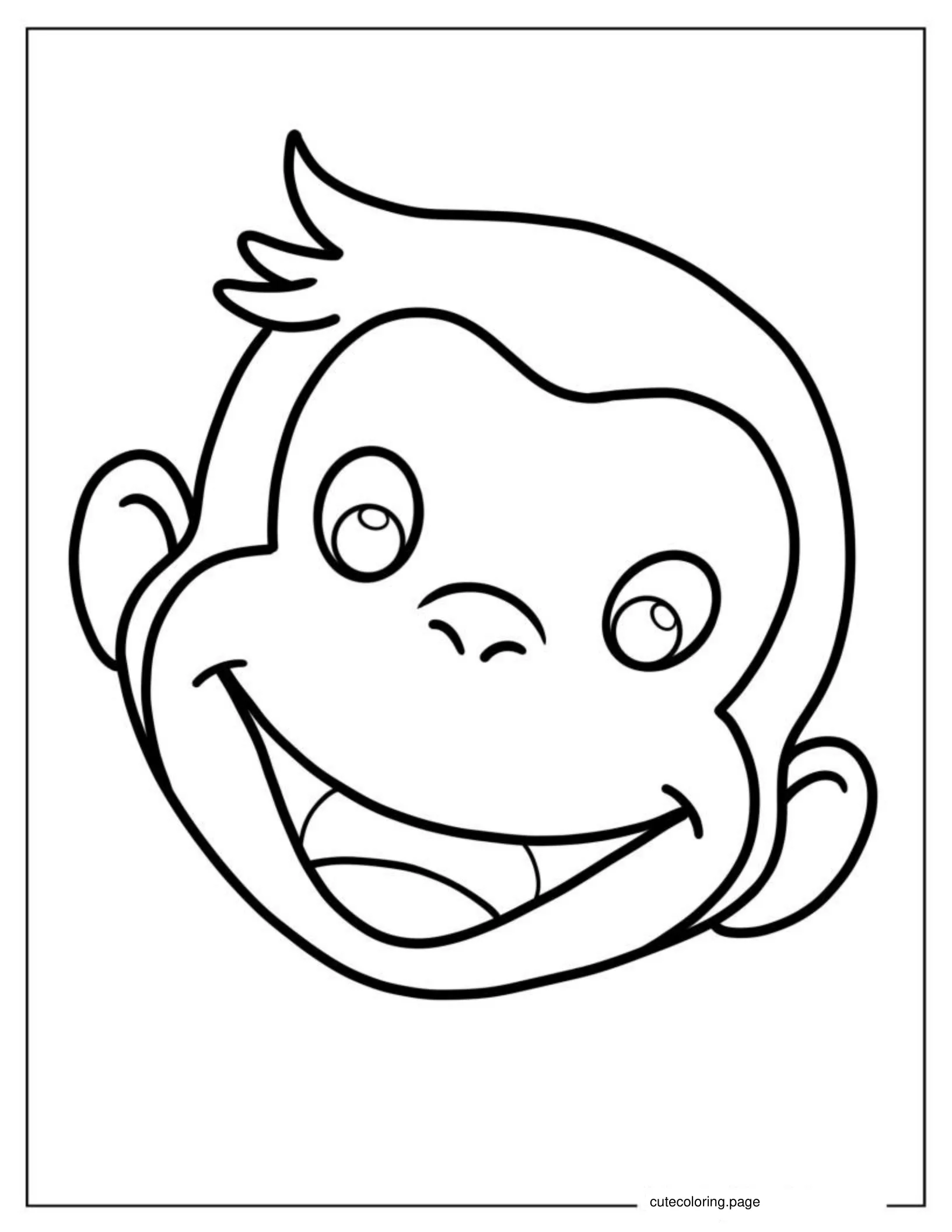 Curious George Face Coloring Page coloring page