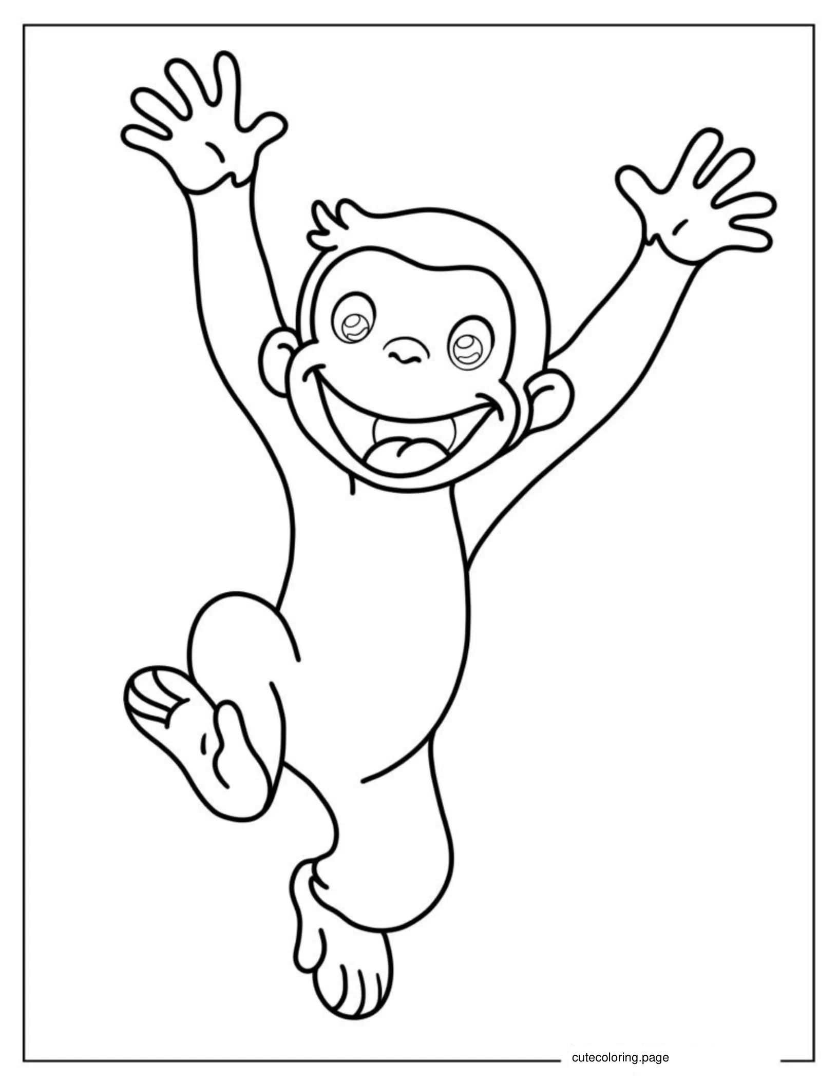 Simple Outline Of Curious George For Preschoolers coloring page