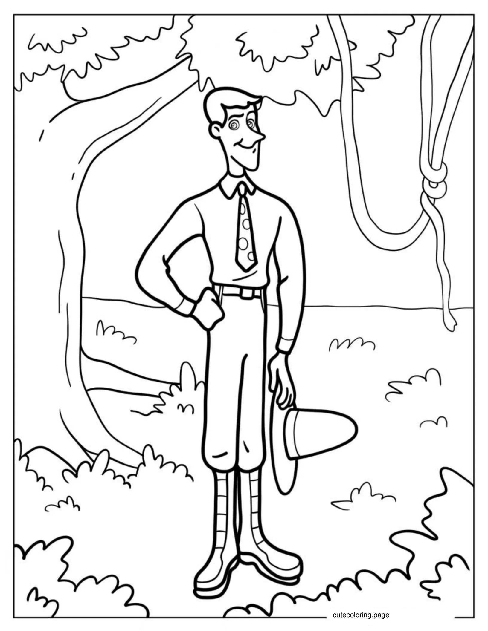 The Man In The Yellow Hat To Color coloring page