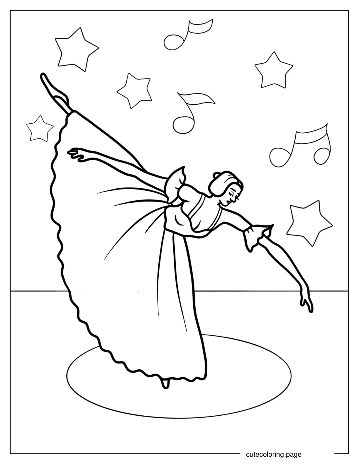 Coloring Page of Classical Ballet Dancer coloring page