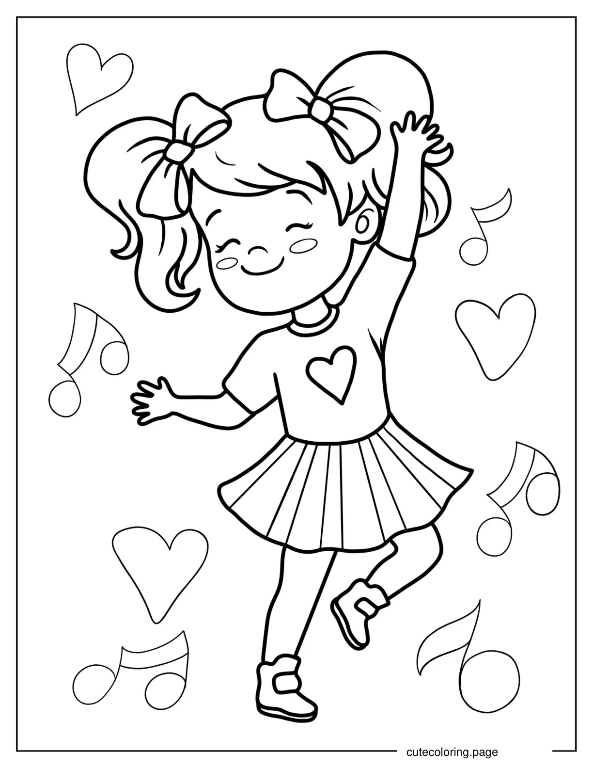 Coloring Sheet of Girl Free Dancing coloring page