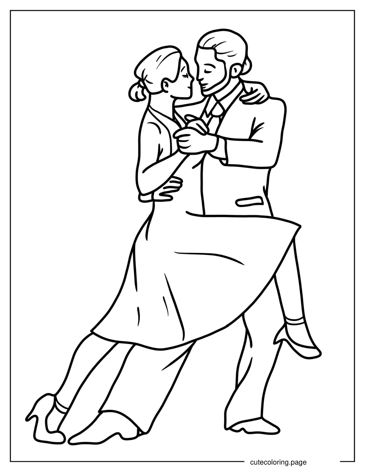 Couple Dancing Tango to Color for Kids coloring page