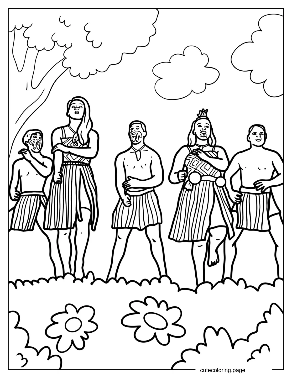 Indigenous People Performing Native Dance coloring page