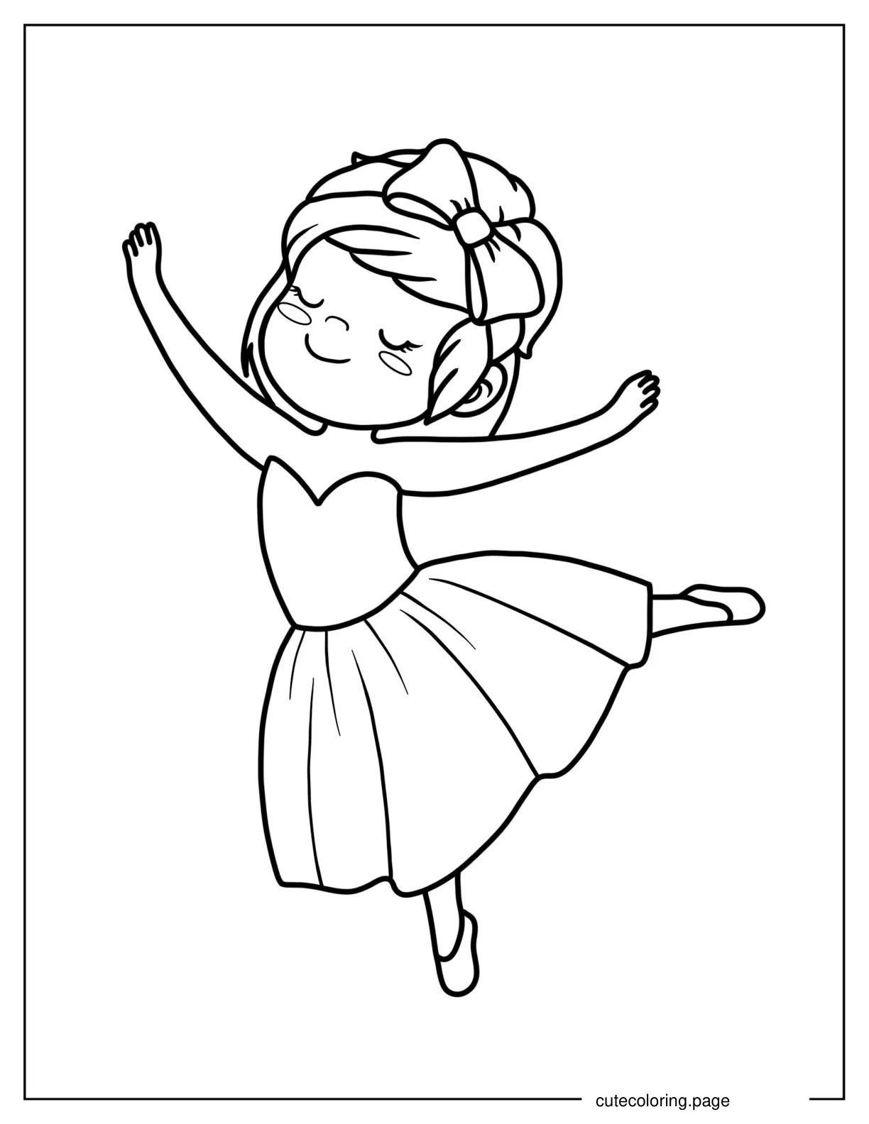 Little Ballerina Coloring Sheet for Preschoolers coloring page