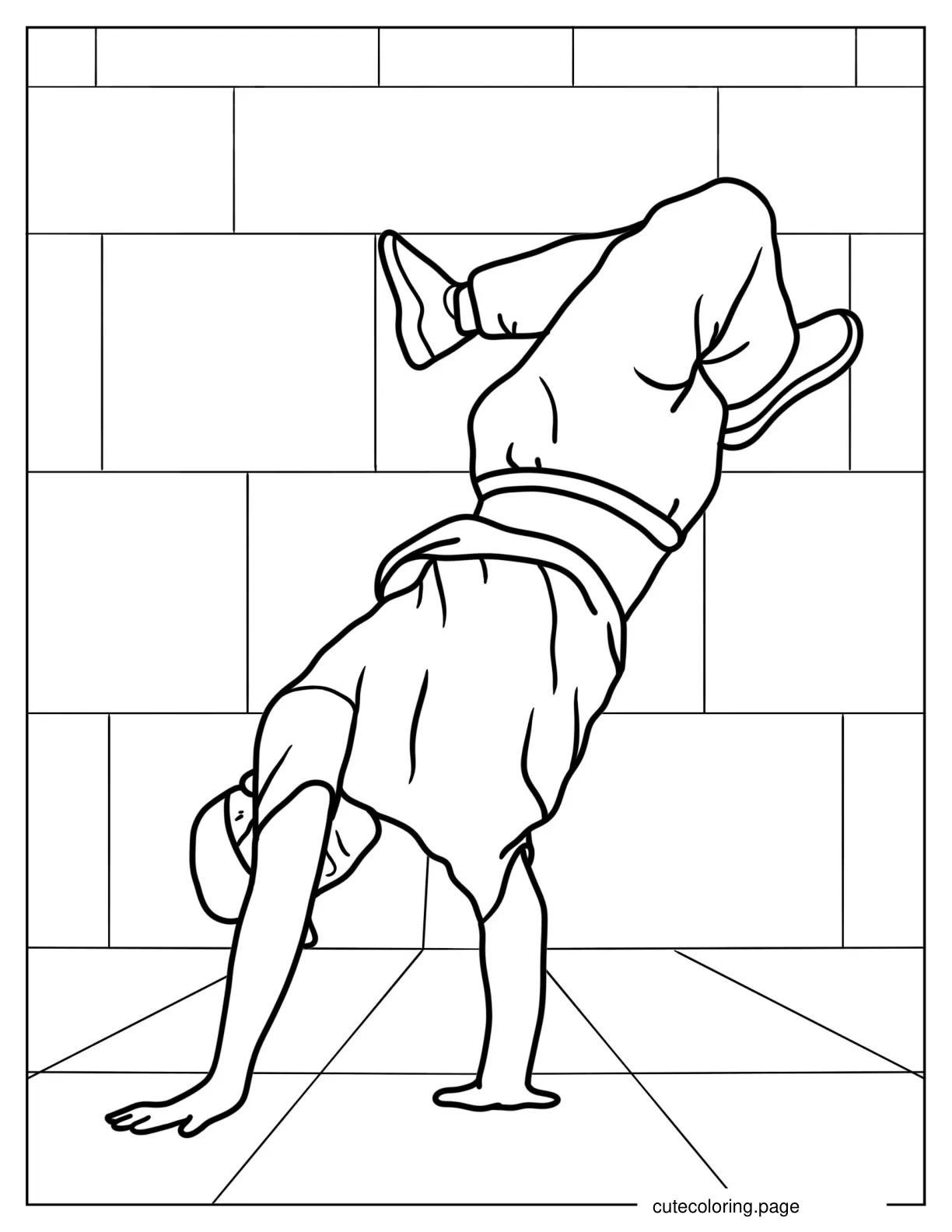 Man Breakdancing coloring page