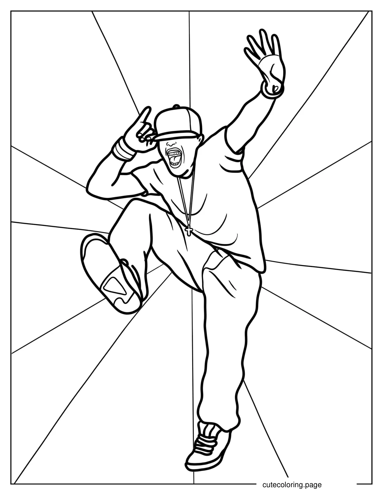 Simple Coloring Page of Hip Hop Dancer coloring page