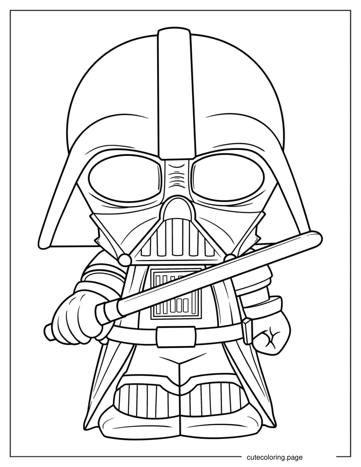 Chibi Darth Vader Coloring Page For Preschoolers coloring page