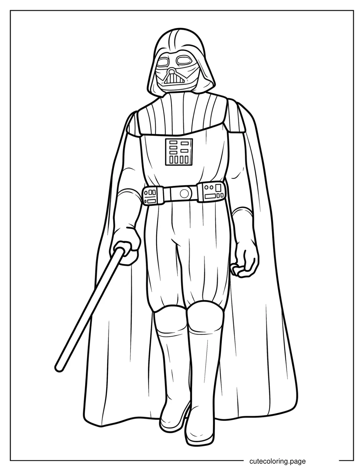 Easy Darth Vader Coloring Page For Kids 1 coloring page