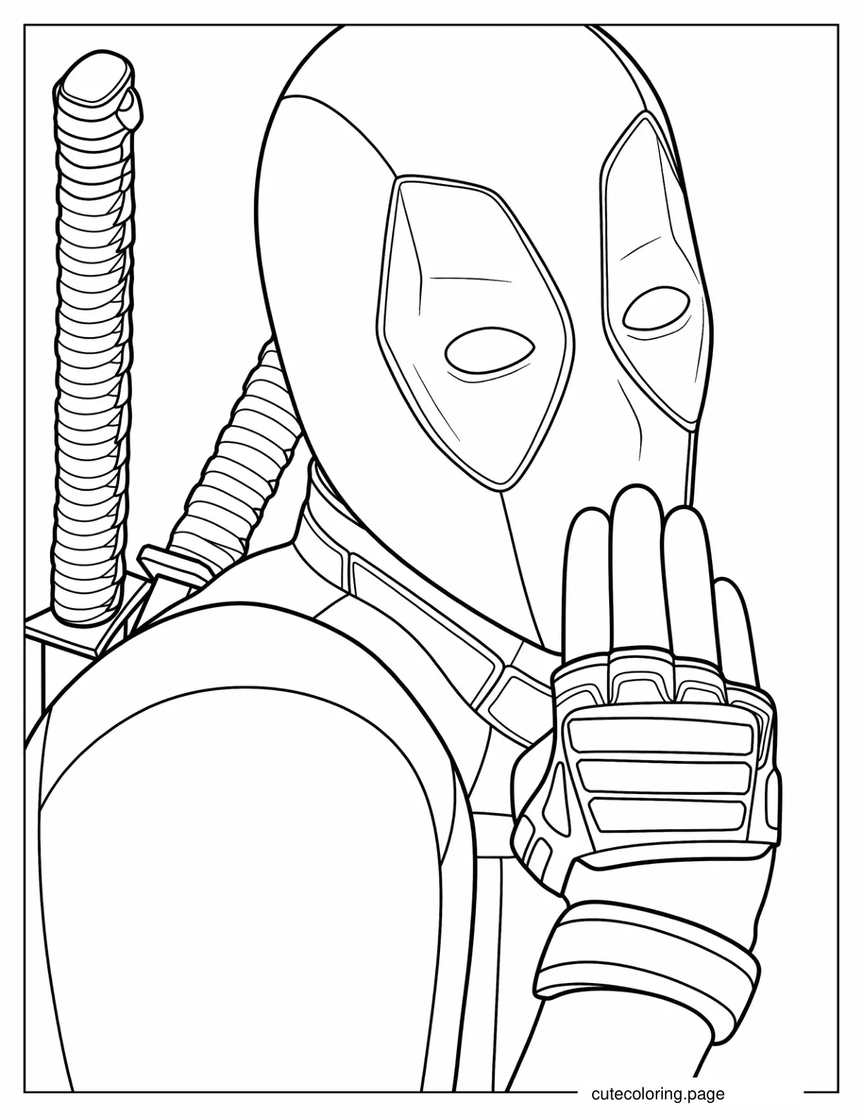 Deadpool Doing Naughty Pout Face coloring page