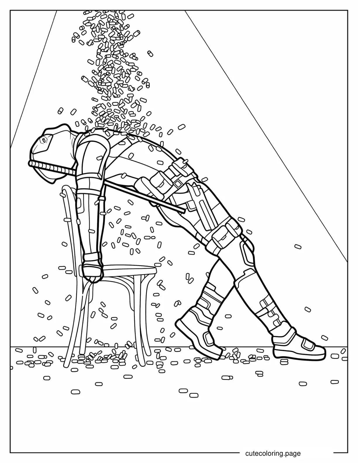 Deadpool Making a Funny Pose coloring page