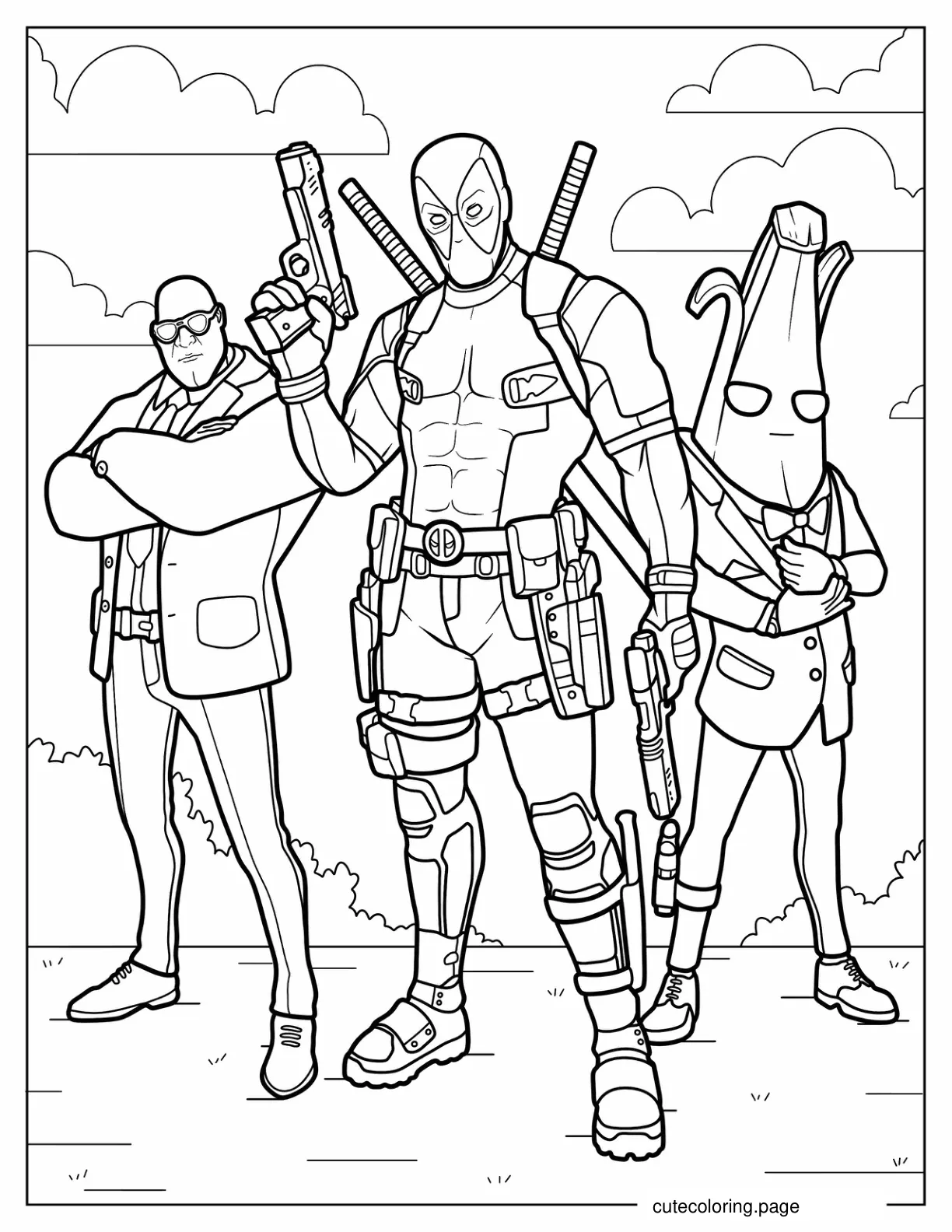 Fortnite Deadpool Coloring Sheet coloring page