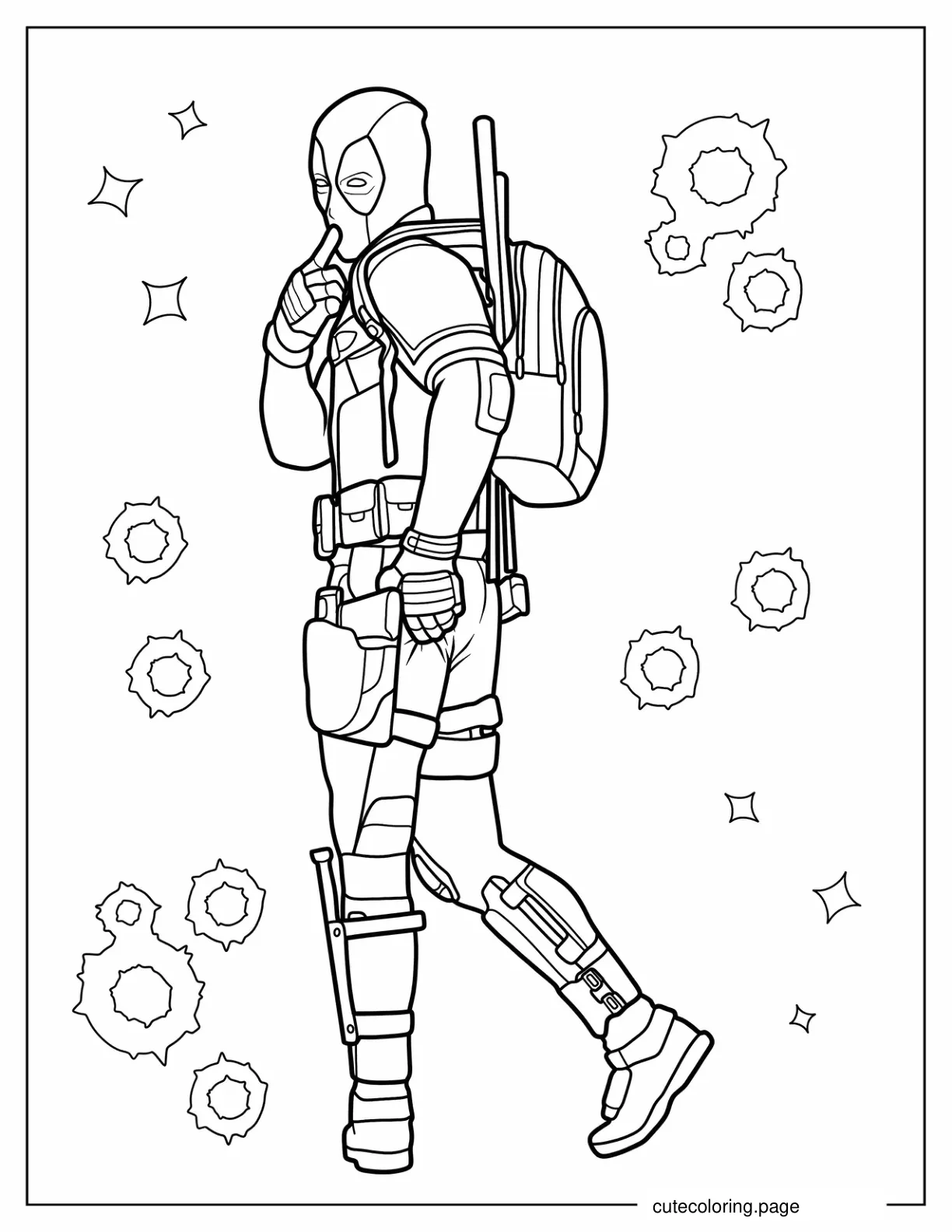 Sassy Deadpool Coloring Page coloring page