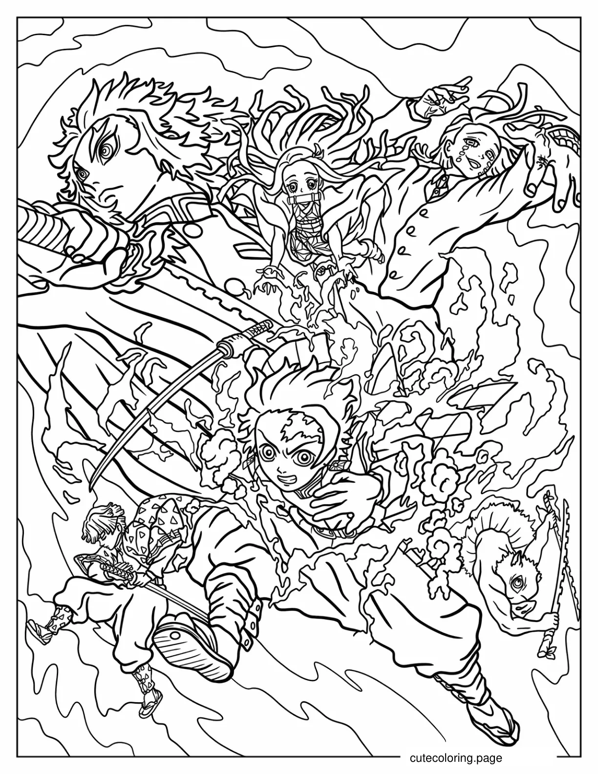 Demon Slayer Kimetsu No Yaiba Poster coloring page