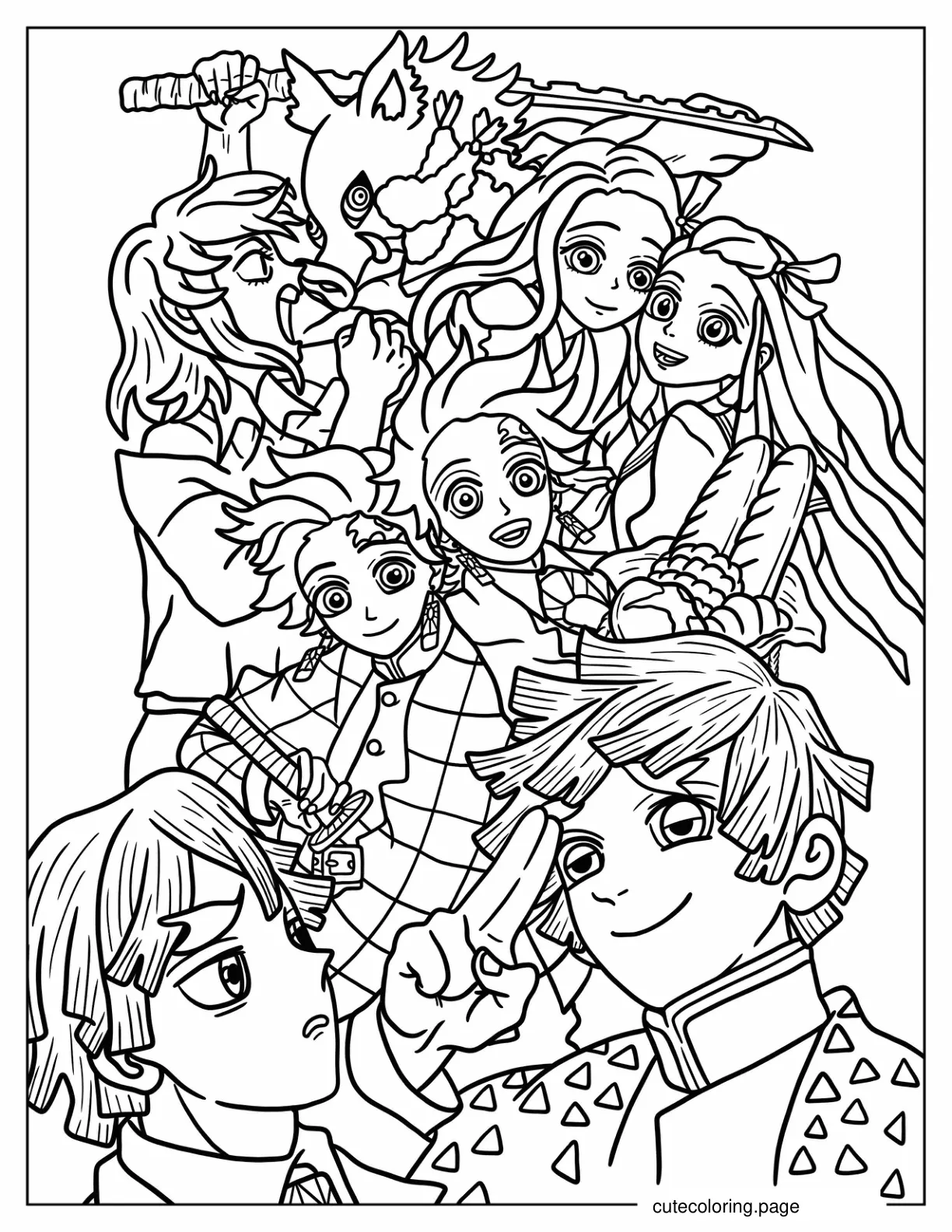 Demon Slayer The Flower Happiness coloring page