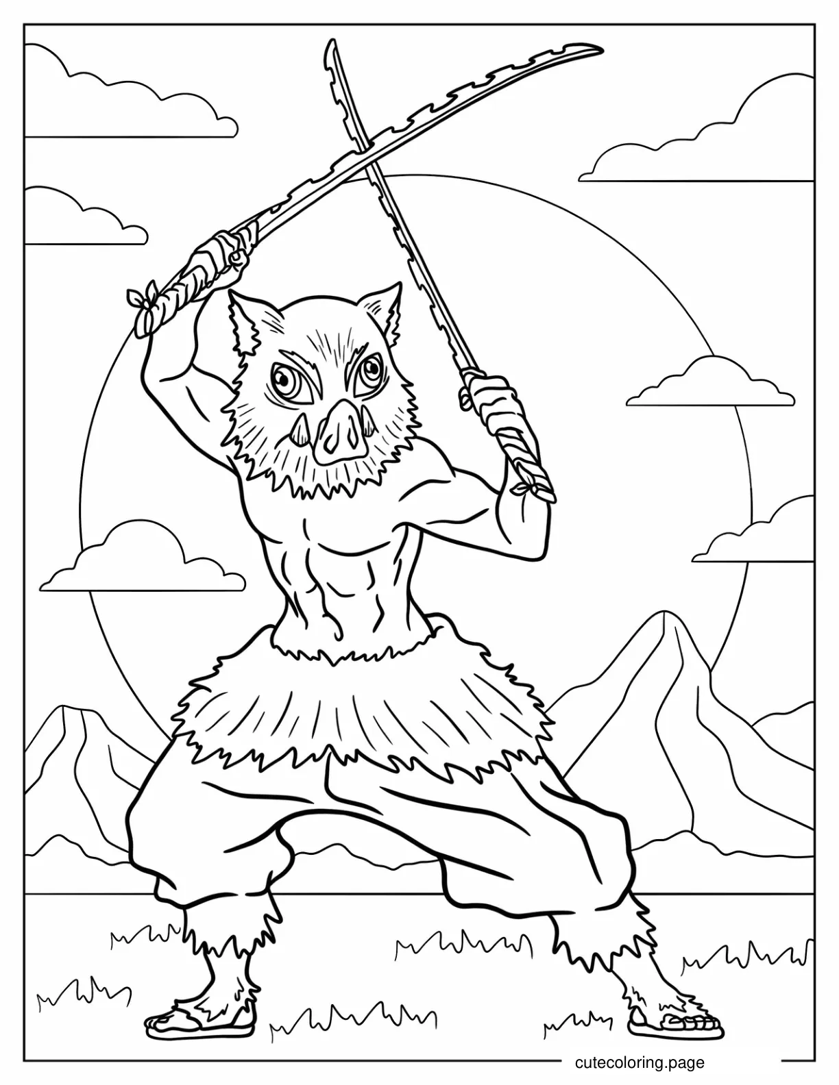 Inosuke Hashibira coloring page