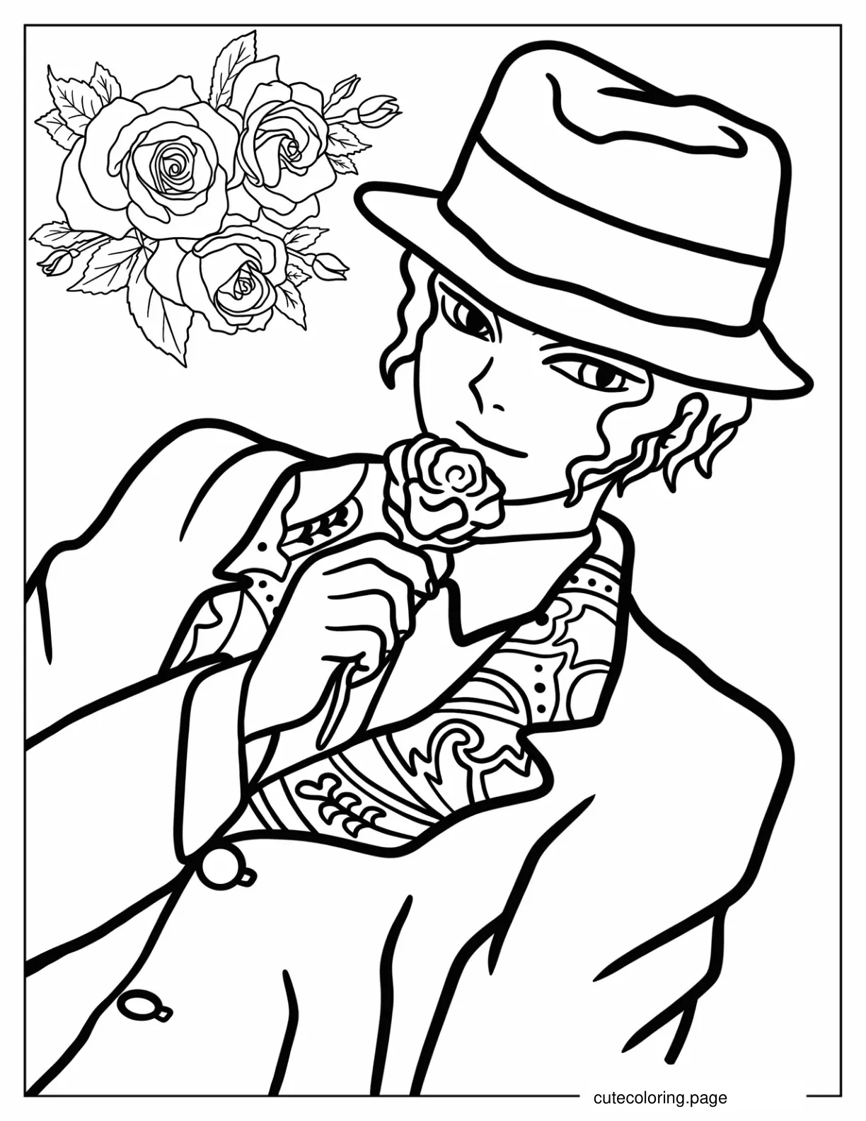 Muzan Kibutsuji In Iconic Pose Coloring Page coloring page