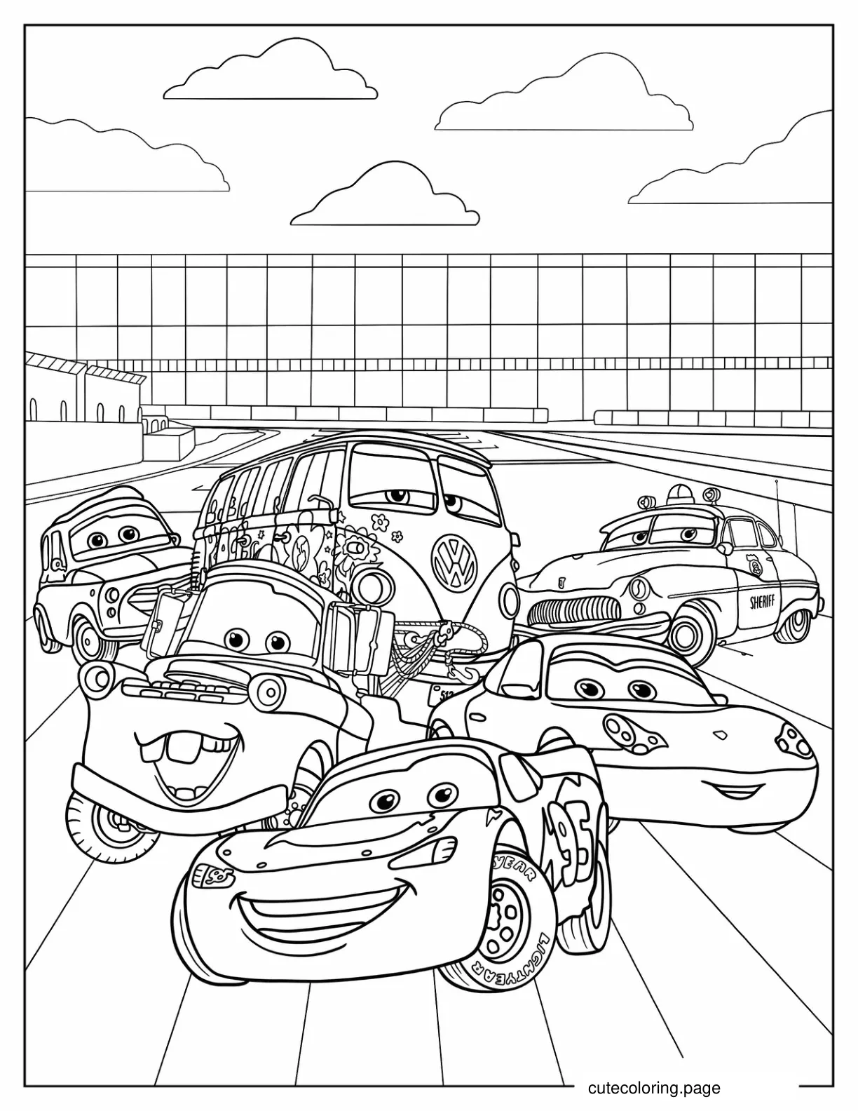 Detailed Cars Poster Coloring Page coloring page