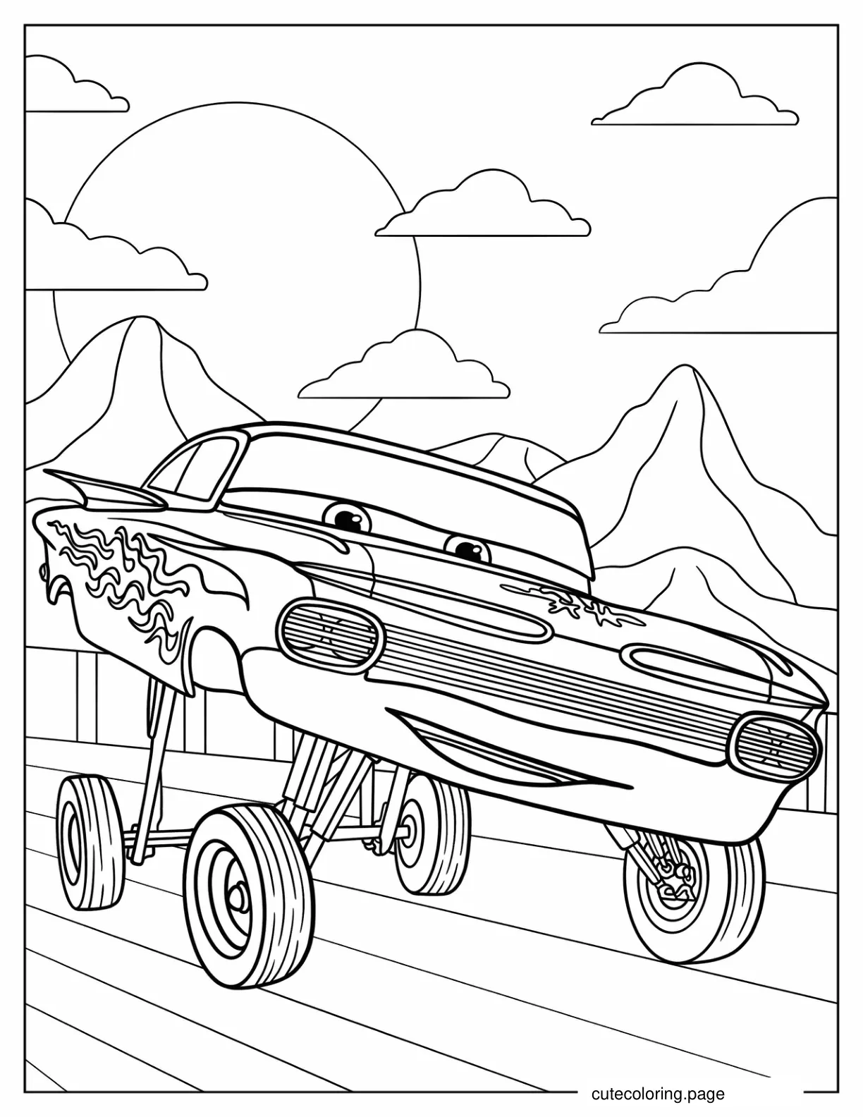 Ramone From Cars 3 Showing Off Coloring Page coloring page