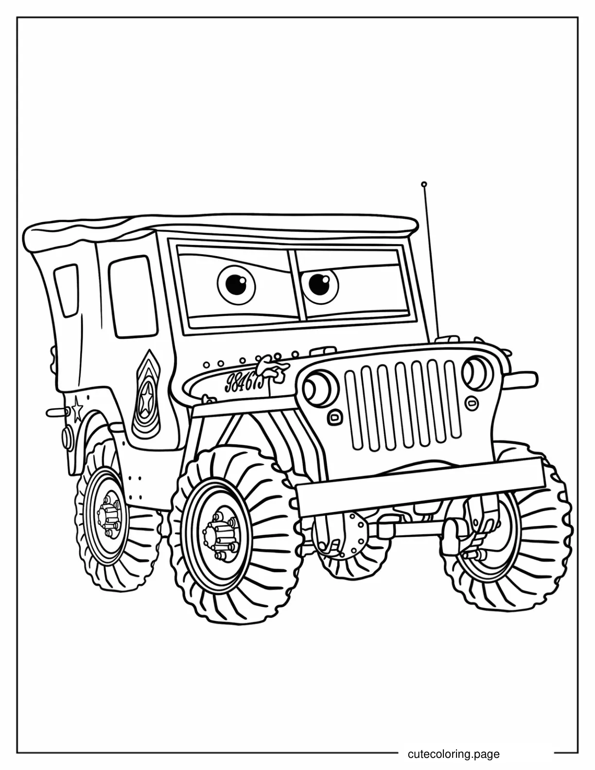 Sarge Coloring Sheet For Kids coloring page