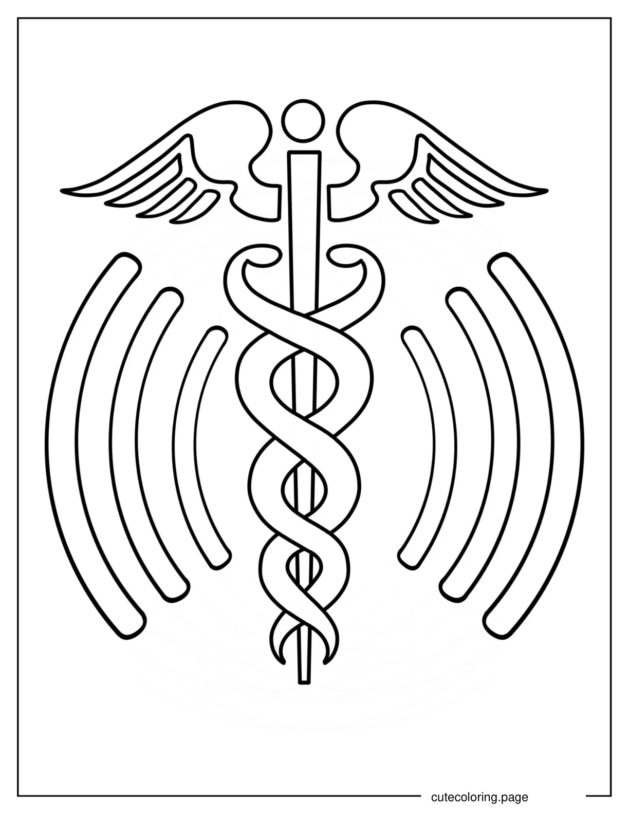 Caduceus Doctor Medical Symbol To Color coloring page