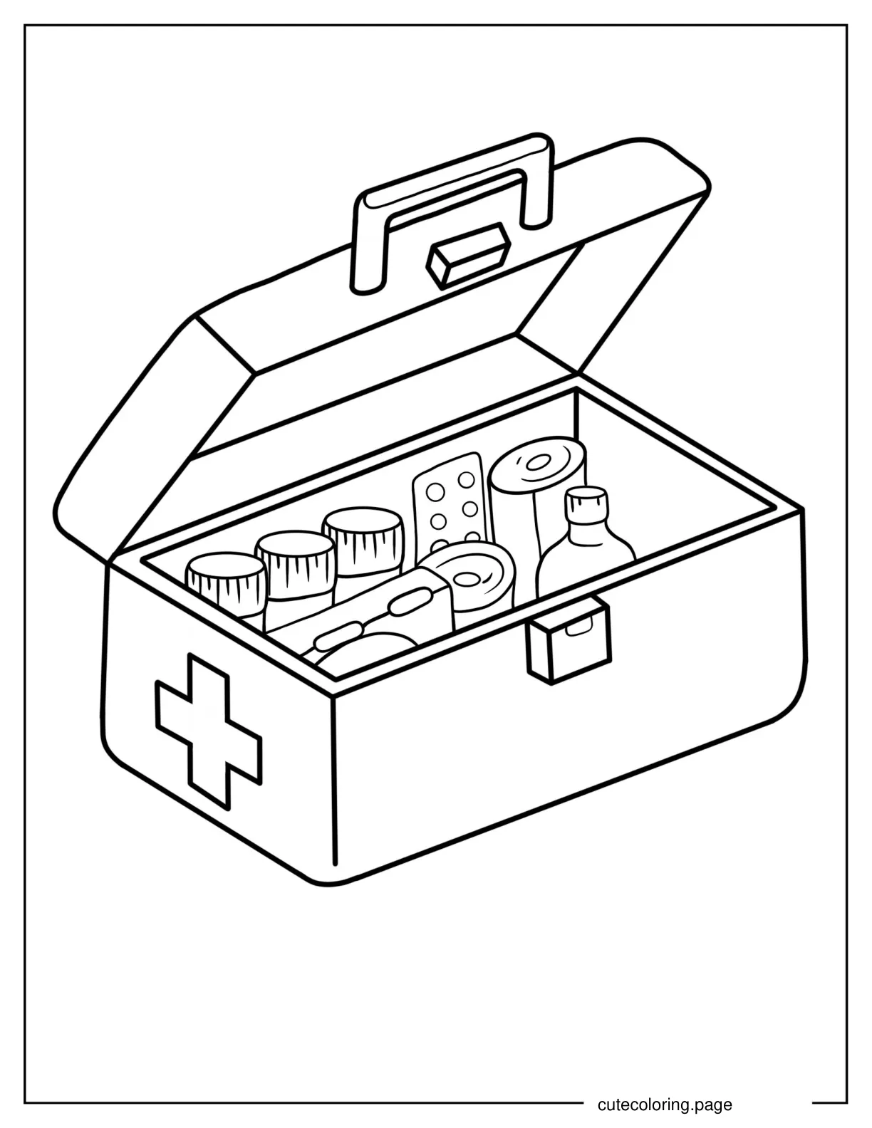 Doctors Medical Kit Coloring Page coloring page