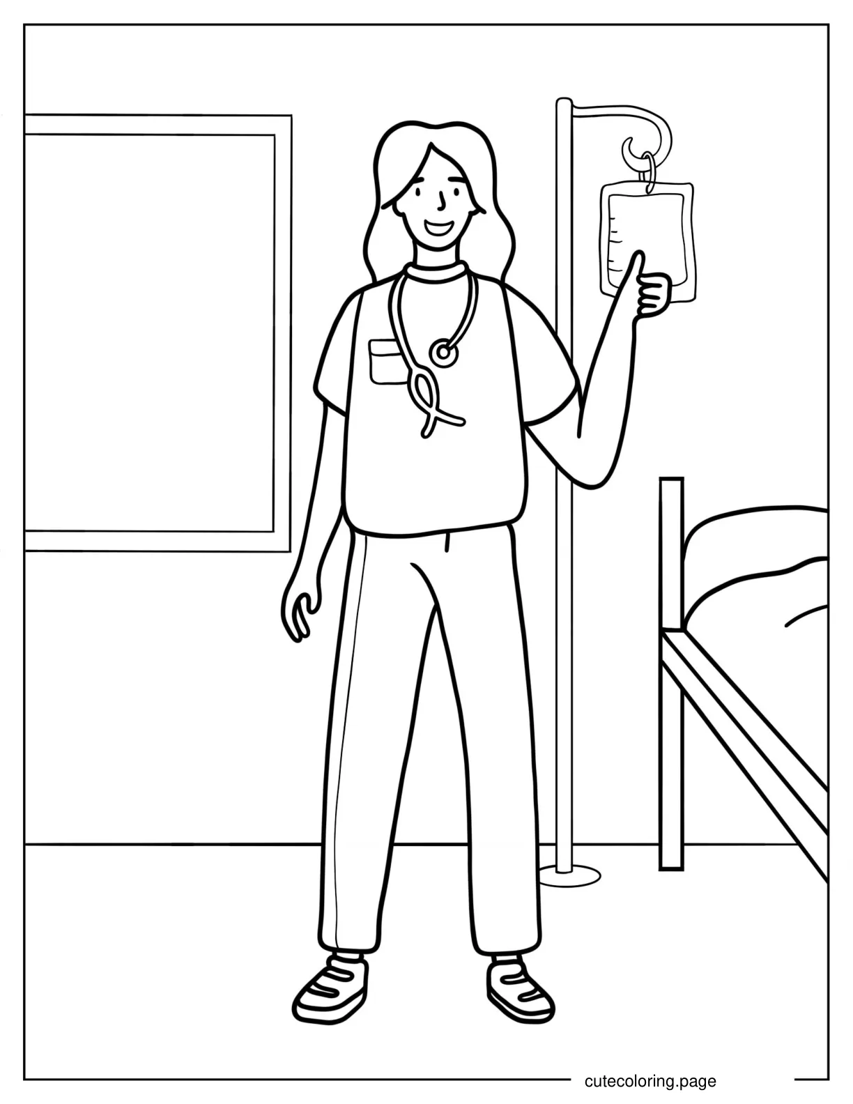 Nurse Coloring Page For Kids coloring page